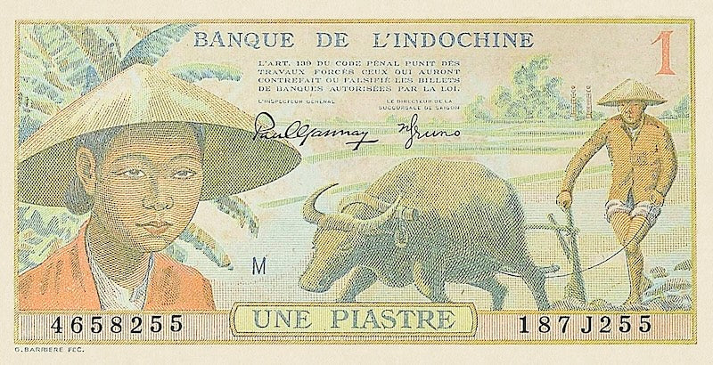 French Indo-China, Banque de l'Indochine, 1 & 5 Piastres, 1949, P.74 - P.75, Complete Set REPLICA My Store