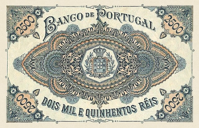 Portugal Banco de Portugal 1000 Reis replica banknote design