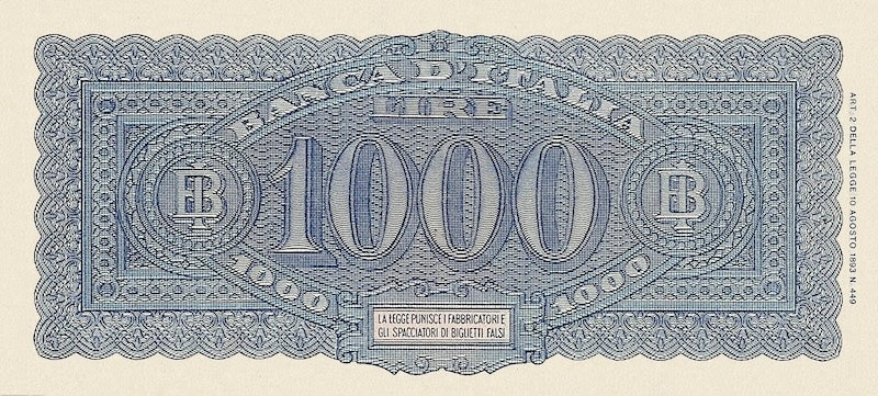 “Italy Italia Turrita Issue 50 Lire replica P.74 banknote”