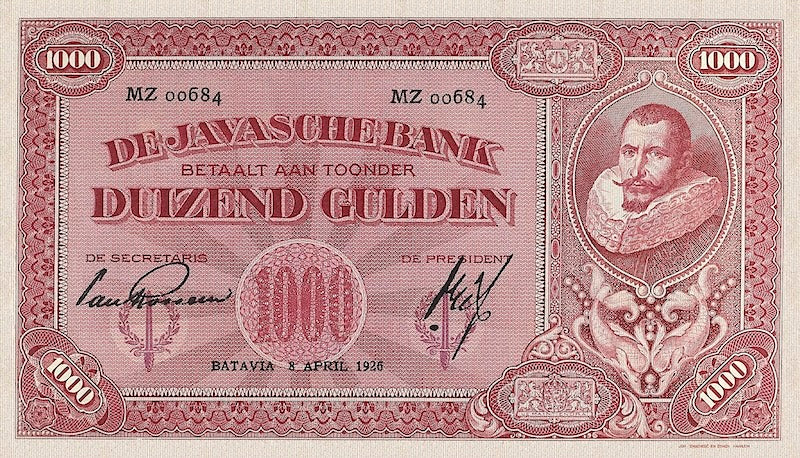 Netherlands Indies (Indonesia), De Javasche Bank 5 - 1000 Gulden, 1925, P.69 - P.77, Complete Set REPLICA My Store