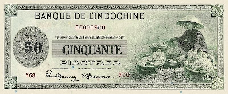 French Indo-China, Banque de l'Indochine, 1, 10, 50 & 100 Piastres, 1945, P.76 - P.80, Complete Set REPLICA My Store