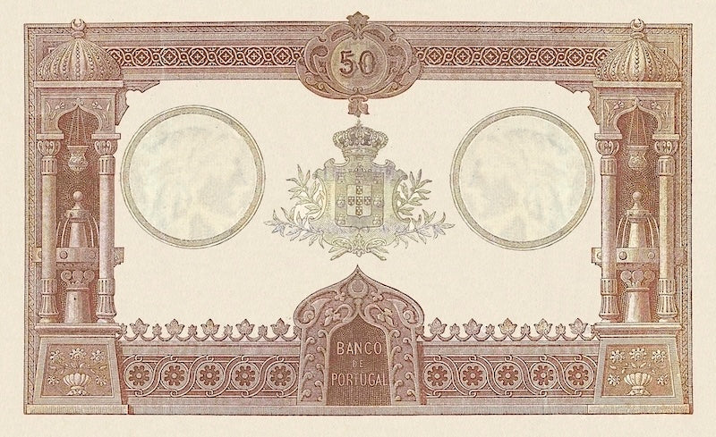 Portugal, Banco de Portugal 50 Mil & 100 Mil Reis, 1893, P.77 - P.78 REPLICA My Store