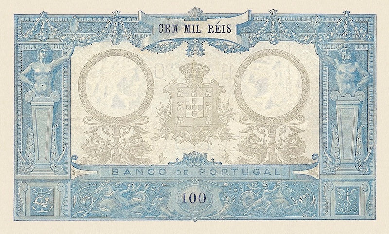 Portugal, Banco de Portugal 50 Mil & 100 Mil Reis, 1893, P.77 - P.78 REPLICA My Store