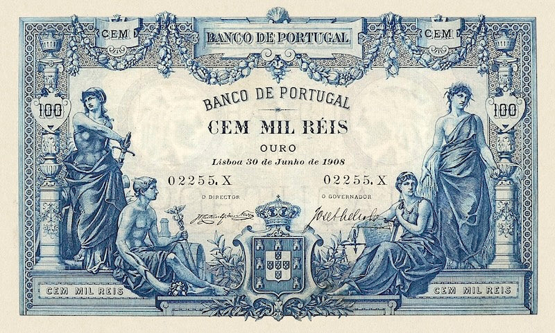 Portugal, Banco de Portugal 50 Mil & 100 Mil Reis, 1893, P.77 - P.78 REPLICA My Store