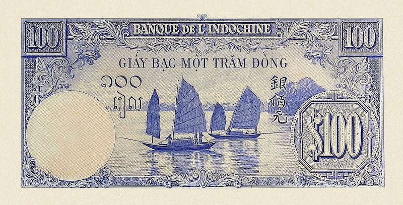 French Indo-China, Banque de l'Indochine, 1, 10, 50 & 100 Piastres, 1945, P.76 - P.80, Complete Set REPLICA My Store