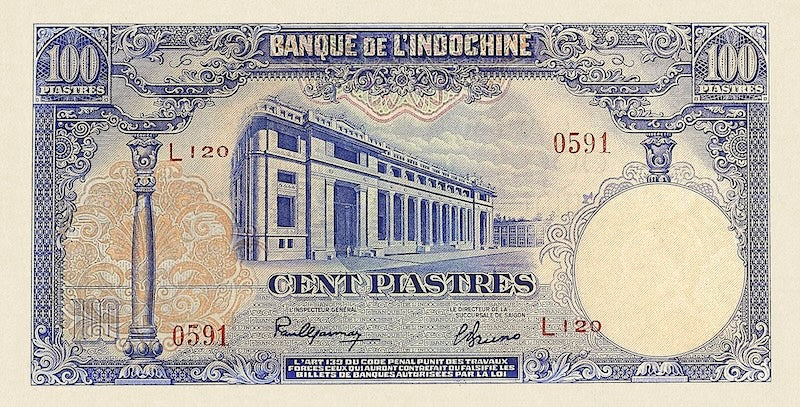 French Indo-China, Banque de l'Indochine, 1, 10, 50 & 100 Piastres, 1945, P.76 - P.80, Complete Set REPLICA My Store