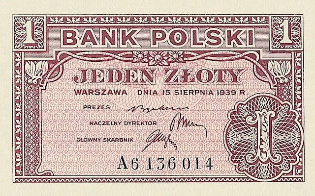 Poland, Government in Exile, Bank Polski, 1 - 500 Zlotych, 1939, P.79 - P.88, Complete Set REPLICA Old Currency Replicas