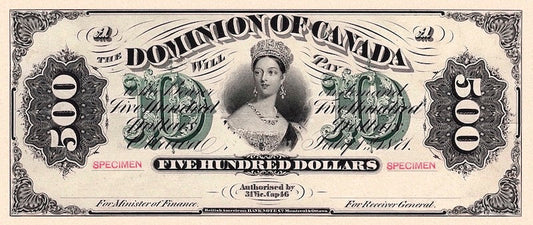 Dominion of Canada, 500 Dollars, 1871, P.14, REPLICA My Store