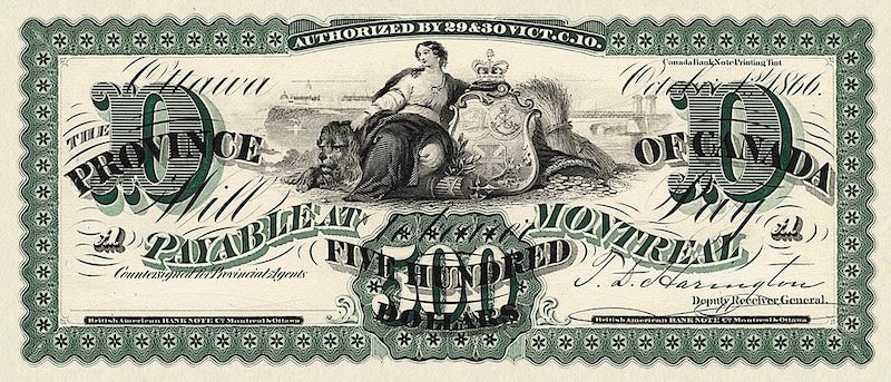 Province of Canada, 1 - 500 Dollars, 1866, P.1 - P.7A, Complete Set REPLICA My Store