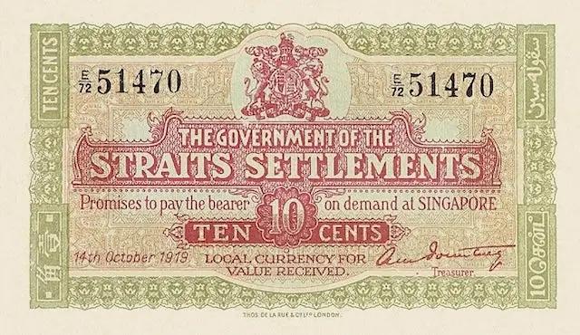 Straits Settlements, 10 & 25 Cents, Emergency Issues 1917 - 1920, P.7 - P.8, Complete Set REPLICA My Store