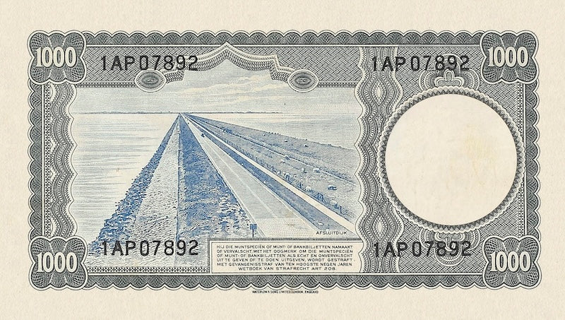 Netherlands, Nederlandsche Bank, 1000 Gulden, 1945, P.80 REPLICA My Store