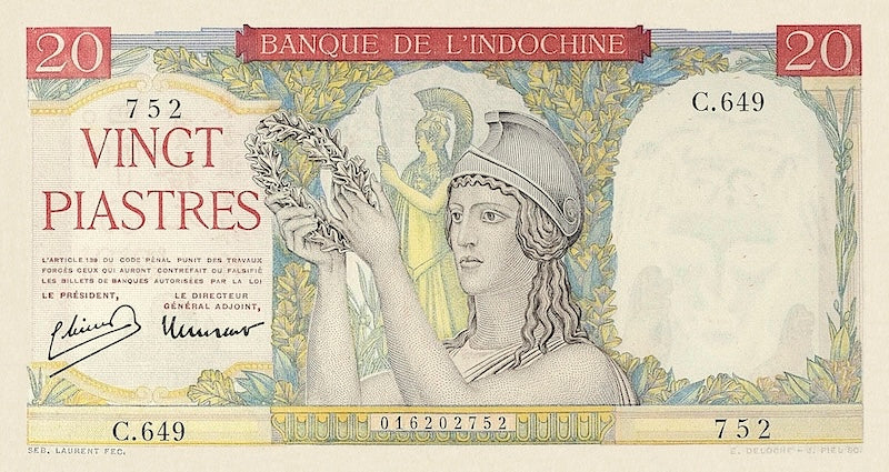 “Complete replica set of French Indo-China 1947–1951 banknotes Pick P.81–P.84”