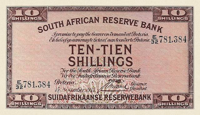 South Africa, 10 Shillings, 1 - 100 Pounds, 1928 - 1947, P.82 - P.89, Complete Set REPLICA My Store
