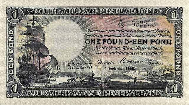 South Africa, 10 Shillings, 1 - 100 Pounds, 1928 - 1947, P.82 - P.89, Complete Set REPLICA My Store