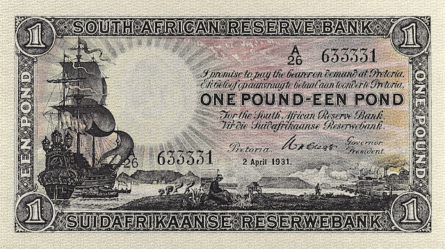 South Africa, 10 Shillings, 1 - 100 Pounds, 1928 - 1947, P.82 - P.89, Complete Set REPLICA My Store