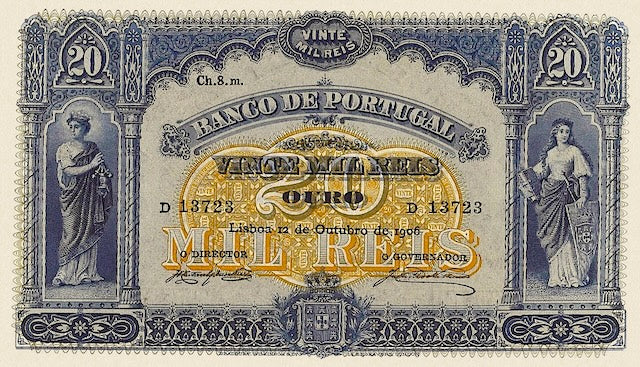 Portugal 1903 Banco de Portugal 5 Mil Reis collectible replica