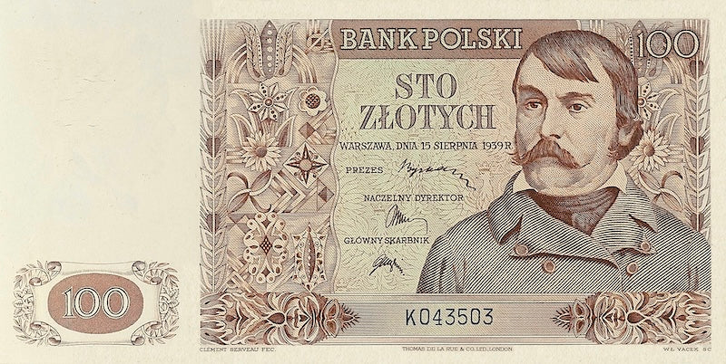 Poland 1939 50 Zlotych Bank Polski reproduction banknote