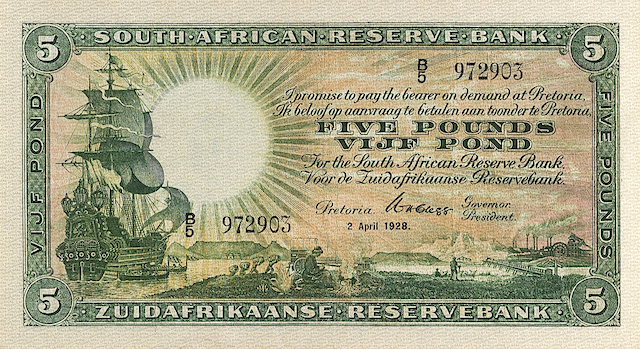 South Africa, 10 Shillings, 1 - 100 Pounds, 1928 - 1947, P.82 - P.89, Complete Set REPLICA My Store