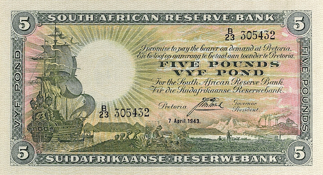 South Africa, 10 Shillings, 1 - 100 Pounds, 1928 - 1947, P.82 - P.89, Complete Set REPLICA My Store