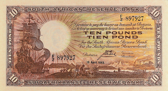 South Africa, 10 Shillings, 1 - 100 Pounds, 1928 - 1947, P.82 - P.89, Complete Set REPLICA My Store