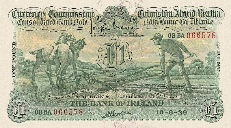 "Ireland Ploughman Issues £1 replica banknote"