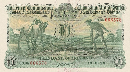 "Ireland Ploughman Issues £1 replica banknote"