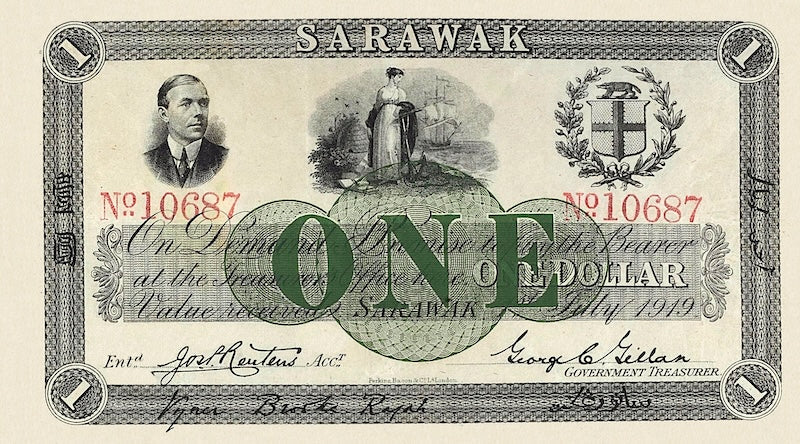 Sarawak, Rajah Brooke, 1 - 10 Dollars, 1918 - 1922, P.9 - P.11, Complete Set REPLICA My Store