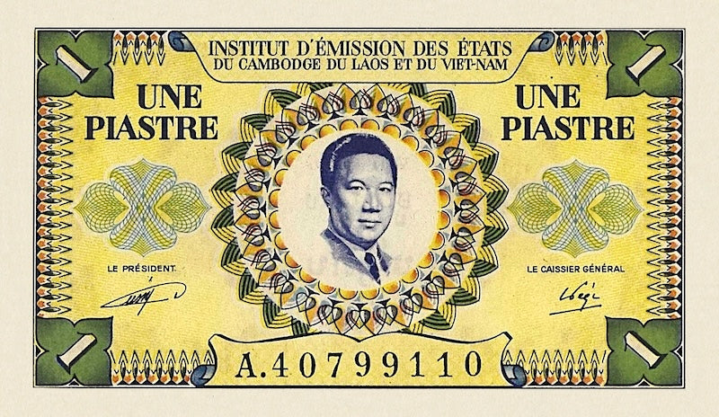 French Indo-China, Institut d'Emission des Etats du Vietnam (Viện Phát hành), 1 - 200 Piastres, 1953, P.104 - P.109, Complete Set REPLICA My Store