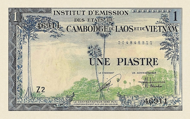 French Indo-China, Institut d'Emission des Etats du Vietnam (Viện Phát hành), 1 - 200 Piastres, 1953, P.104 - P.109, Complete Set REPLICA My Store
