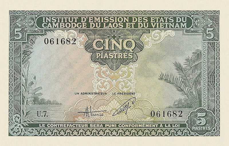 “French Indo-China replica 1 Piastre P.104 banknote”