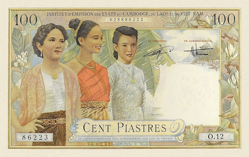 “French Indo-China replica 10 Piastres P.107 banknote”