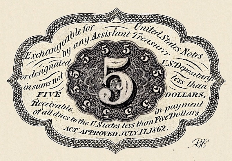 United States, Fractional First & Second Issues, 5 - 50 Cents, 1862 - 1863, P.97 - P.104, Complete Set REPLICA My Store