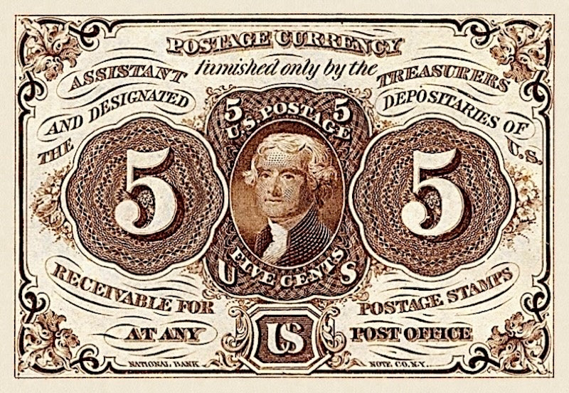 United States, Fractional First & Second Issues, 5 - 50 Cents, 1862 - 1863, P.97 - P.104, Complete Set REPLICA My Store