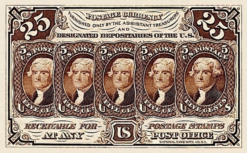 United States, Fractional First & Second Issues, 5 - 50 Cents, 1862 - 1863, P.97 - P.104, Complete Set REPLICA My Store