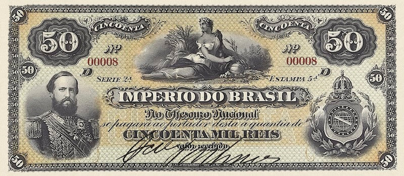 Brazil, Imperio do Brasil, Dom Pedro II,  1 Mil - 500 Mil Reis, 1870 - 1885, P.A244 - P.A249, Complete Set REPLICA My Store