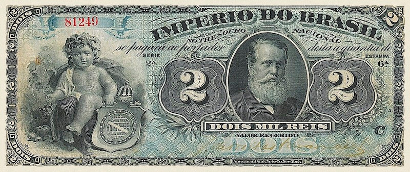 Brazil, Imperio do Brasil, Dom Pedro II, 1 Mil & 2 Mil Reis, 1868 - 1889, P.A250 - P.A251, REPLICA My Store