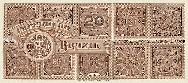Brazil, Imperio do Brasil, Dom Pedro II,  2 Mil - 20 Mil Reis, 1885, P.A260 - P.A263, Complete Set REPLICA My Store