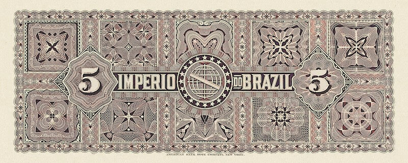 Brazil, Imperio do Brasil, Dom Pedro II, 5 Mil Reis, 1888, P.A264, REPLICA My Store