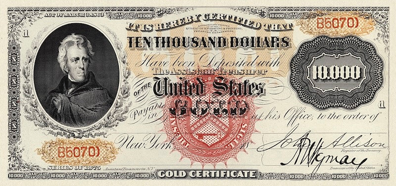 United States, 100 - 10000 Gold Dollars, 1870, P.249 - P.258, P.NL, Complete Set REPLICA My Store