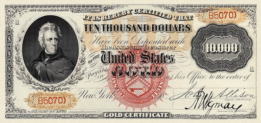 United States, 100 - 10000 Gold Dollars, 1870, P.249 - P.258, P.NL, Complete Set REPLICA My Store