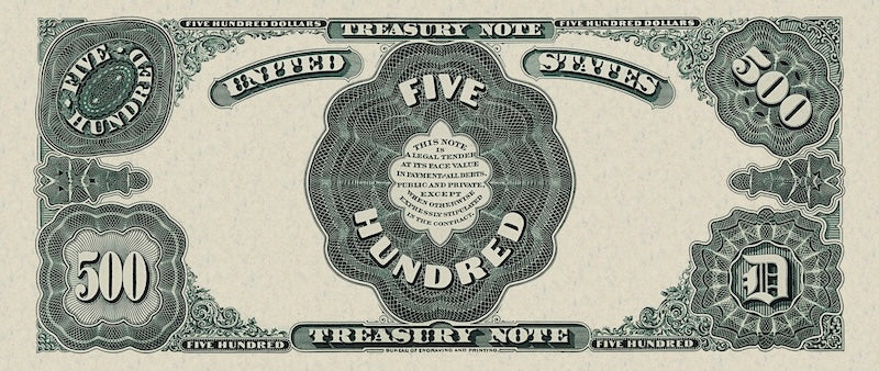 United States, Treasury Notes, 1 - 1000 Dollars, 1891, P.351 - P.358, Complete Set REPLICA My Store