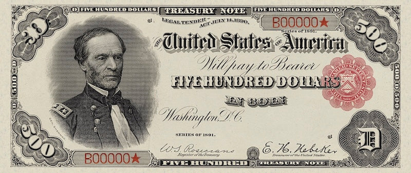 United States, Treasury Notes, 1 - 1000 Dollars, 1891, P.351 - P.358, Complete Set REPLICA My Store