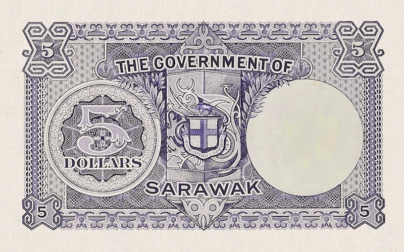 Sarawak, Rajah Brooke, 5 Dollars, Unissued 1944, P.NL REPLICA My Store
