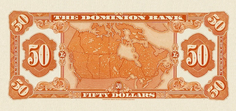 Dominion of Canada, The Dominion Bank 5 - 100 Dollars, 1931, Complete Set REPLICA My Store