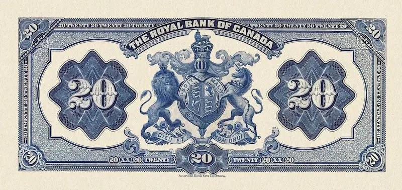 Dominion of Canada, The Royal Bank 5 - 100 Dollars, 1913,  P.S1378 - P.S1382, Complete Set REPLICA My Store