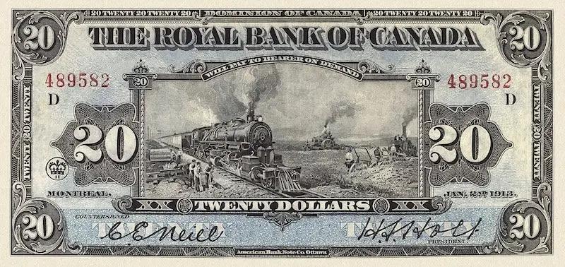 Dominion of Canada, The Royal Bank 5 - 100 Dollars, 1913,  P.S1378 - P.S1382, Complete Set REPLICA My Store