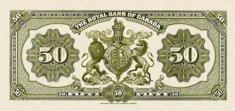 Dominion of Canada, The Royal Bank 5 - 100 Dollars, 1913,  P.S1378 - P.S1382, Complete Set REPLICA My Store