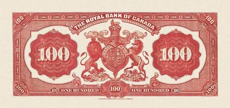 Dominion of Canada, The Royal Bank 5 - 100 Dollars, 1913,  P.S1378 - P.S1382, Complete Set REPLICA My Store