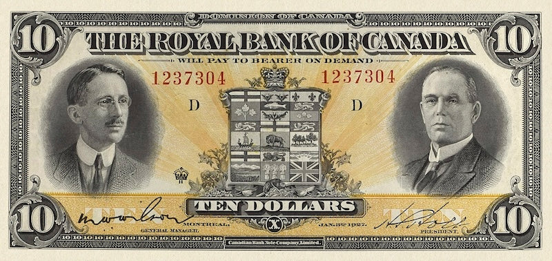 Dominion of Canada, The Royal Bank 5 - 100 Dollars, 1927, P.S1383 - P.S1387, Complete Set REPLICA My Store