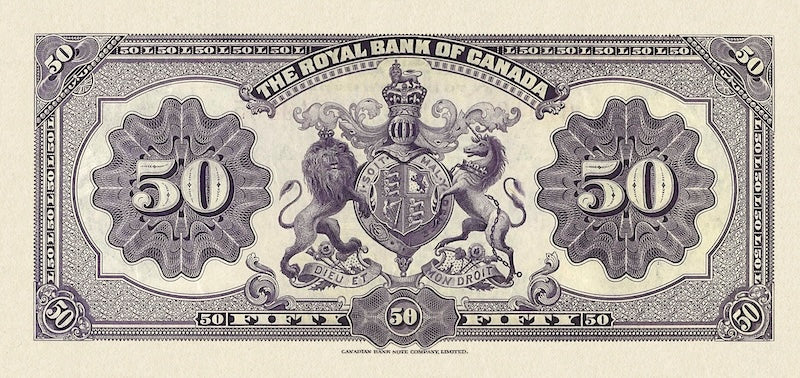 Dominion of Canada, The Royal Bank 5 - 100 Dollars, 1927, P.S1383 - P.S1387, Complete Set REPLICA My Store